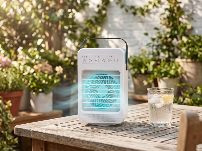 CoolJet AC compact design on a desk